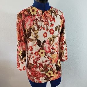 Talbots Floral Merino Wool Sweater